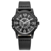G-STAR Constructed Schwarze Leder-Herrenuhr GSW.506.02