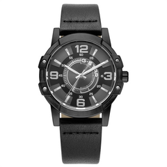 G-STAR Constructed Black Leather Men's Watch GSW.506.02