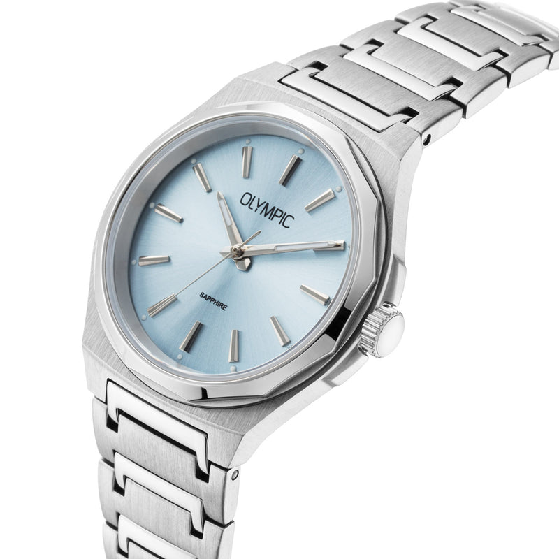 Olympic Momentum Silberne Und Blaue Damenuhr OL66DSS026-zoom-