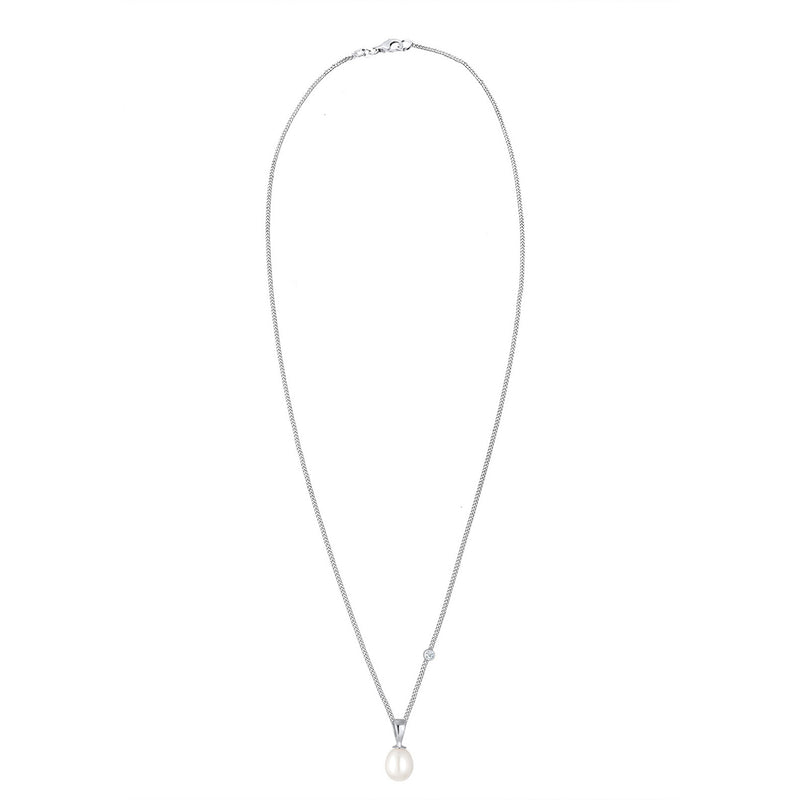 Elli 925 Sterling Silver Pearl Necklace with Diamond 2004-BF-0008078-001-zoom-