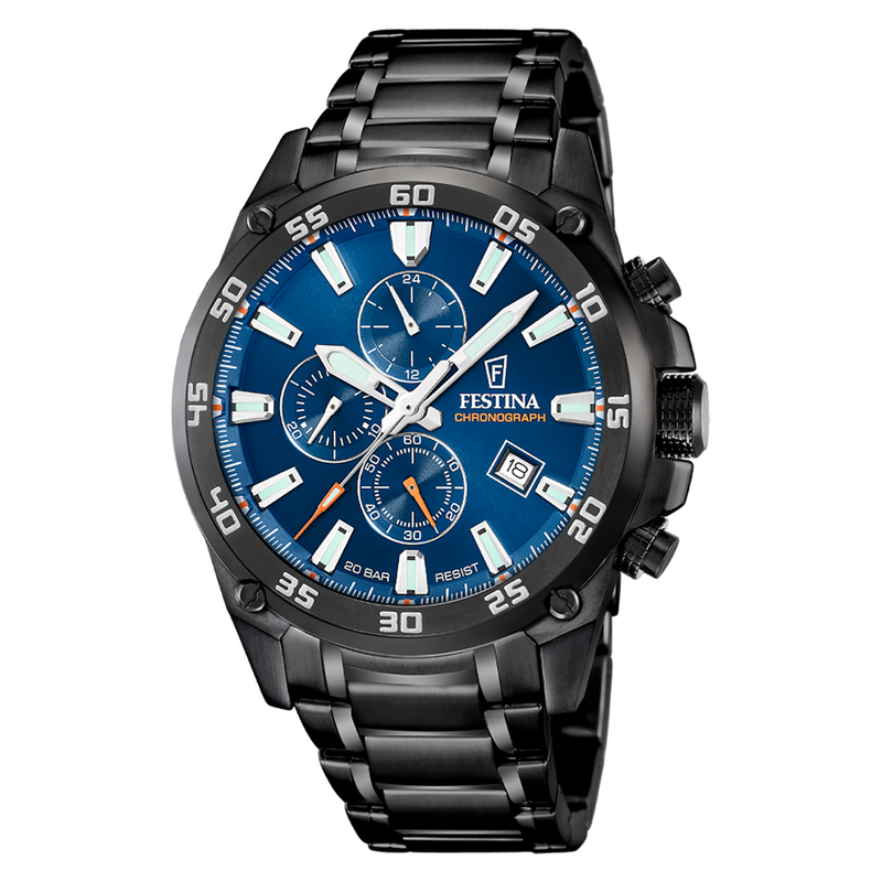 Festina Timeless Chronograph Blue and Black Men's Watch F20735/1-zoom-