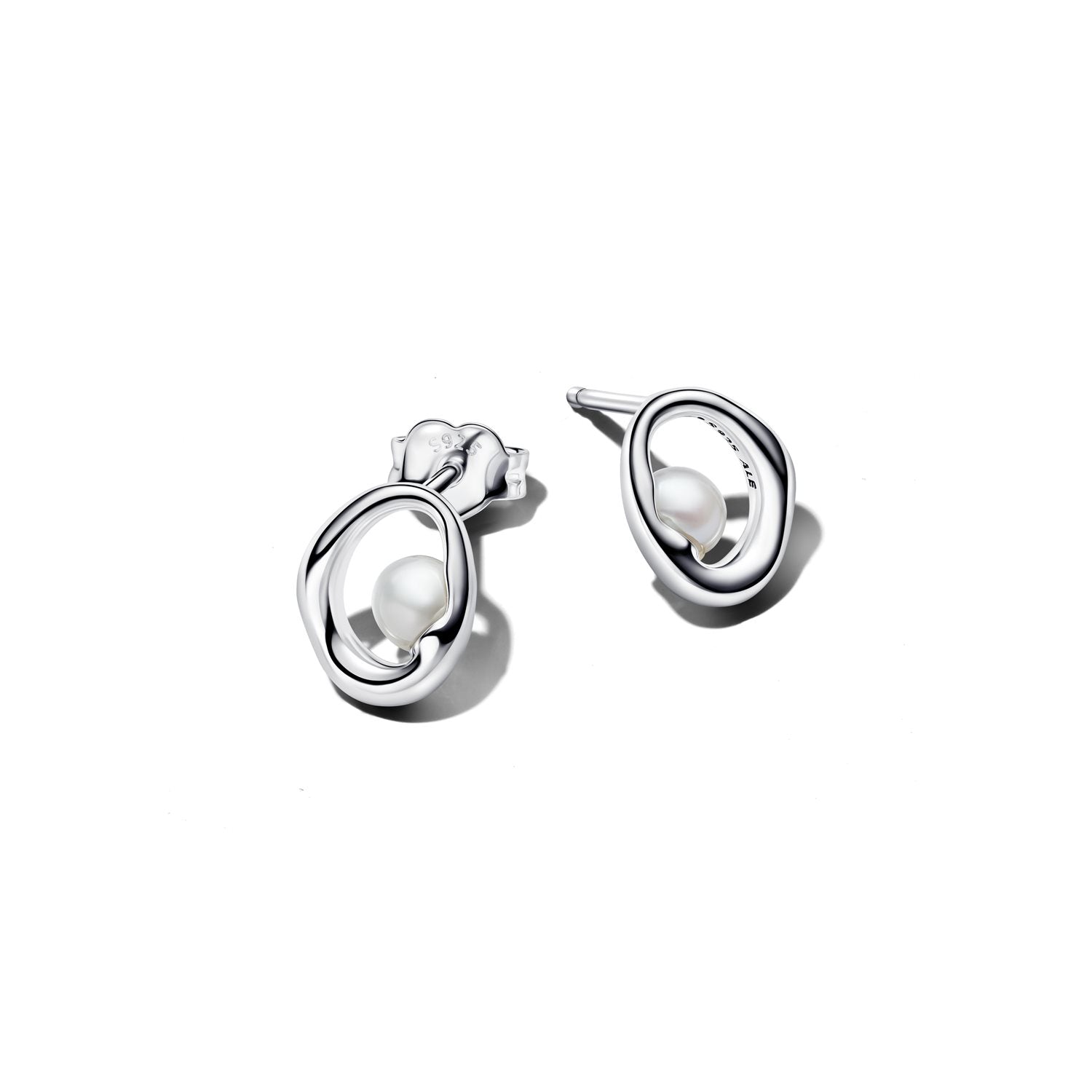 Pandora Essence Organically Shaped Oval & Treated Freshwater Cultured Pearl Stud Earrings 293295C01