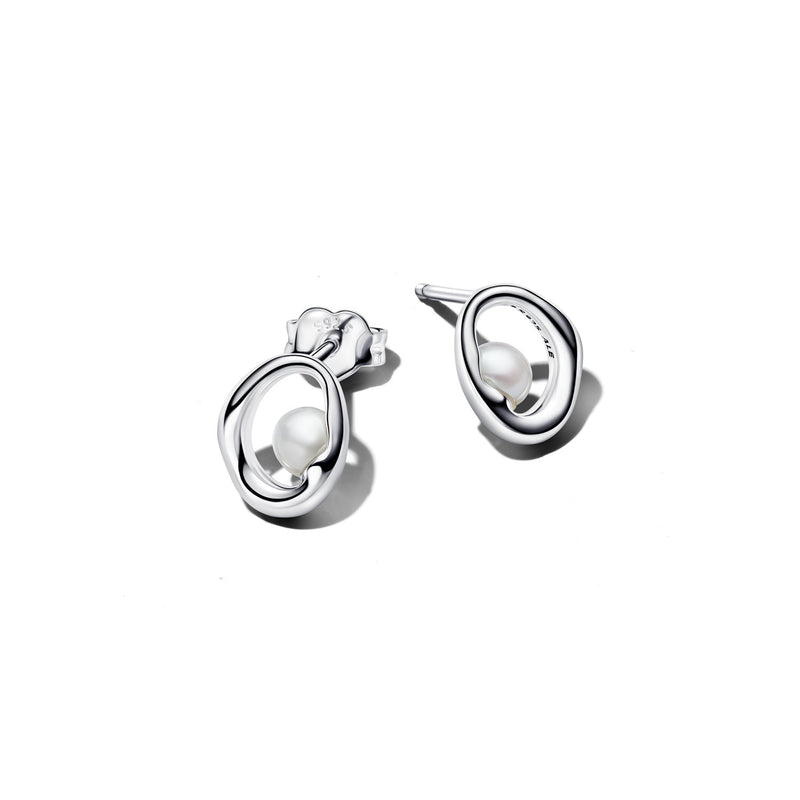 Pandora Essence Organisch Geformte Oval & Treated Freshwater Cultured Pearl Ohrstecker 293295C01-zoom-