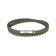 Hugo Boss Synthetische Faser Grünes Herren Geflochtenes Armband HBJ1580797