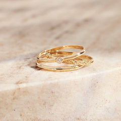 Isabel Bernard Rivoli Aélys 14 Carat Golden stacking Ring IB330076-52 (size: 52)