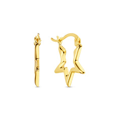 Beloro Jewels Della Spiga Luna 9 Karat Gold Star Earrings BO360083