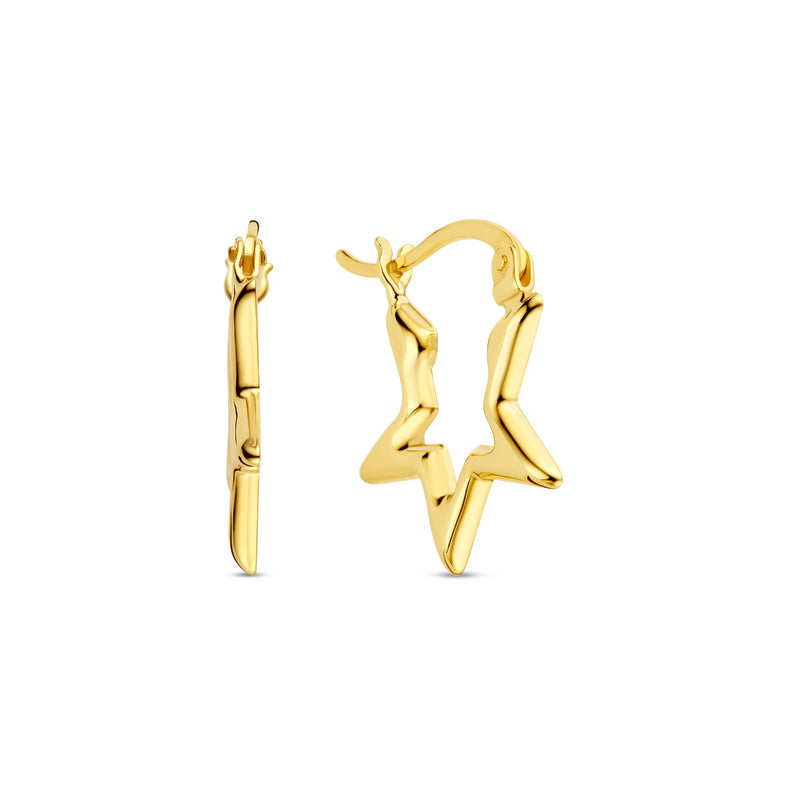 Beloro Jewels Della Spiga Luna 9 Karat Gold Star Earrings BO360083-zoom-