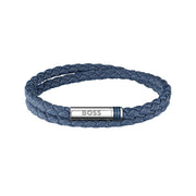 Hugo Boss Synthetische Faser Blaues Herren Geflochtenes Armband HBJ1580800