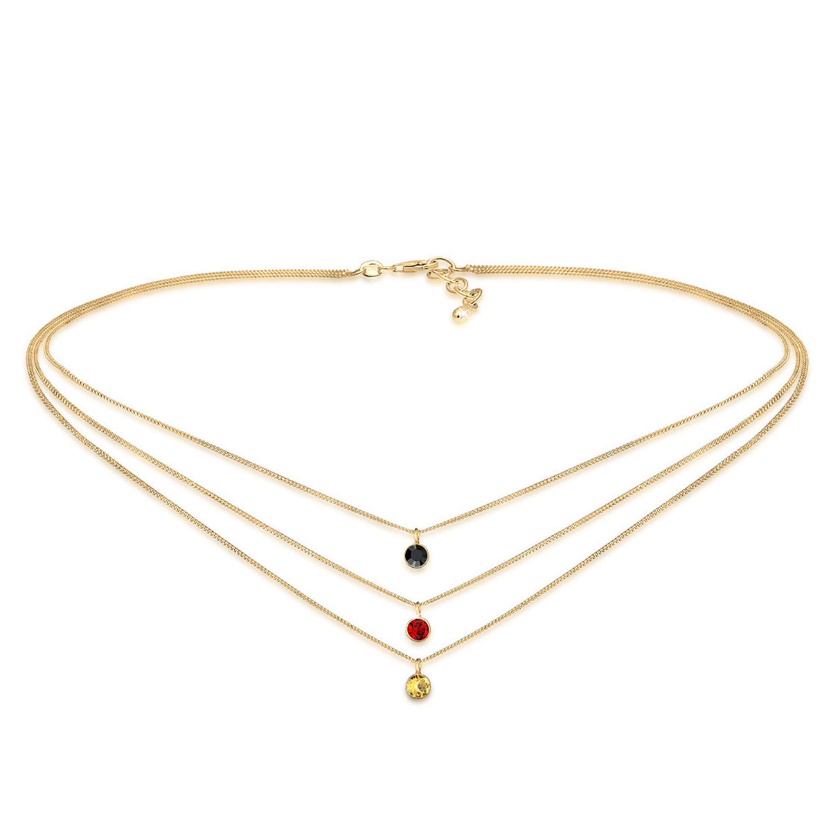 Elli 925 Sterling Silver Layered Choker 2004-BF-0007652-001