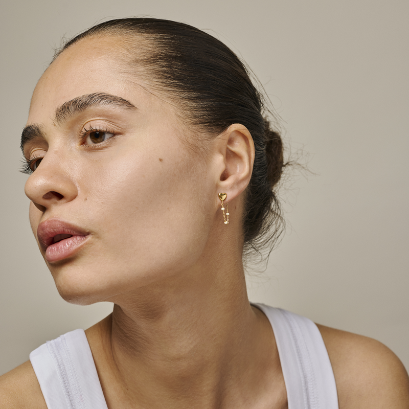 ENAMEL Copenhagen Recycled 925 Sterling Silver Gold Plated Daisy Earrings E441G-D-zoom-