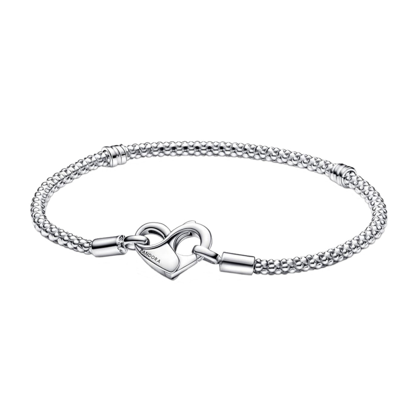 Pandora Moments 925 Sterling Silver Heart Claps Bracelet 592453C00-17