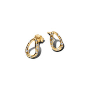 Pandora Essence Vergoldete Organisch Geformte Stone-Set Ovale Ohrstecker 264659C01