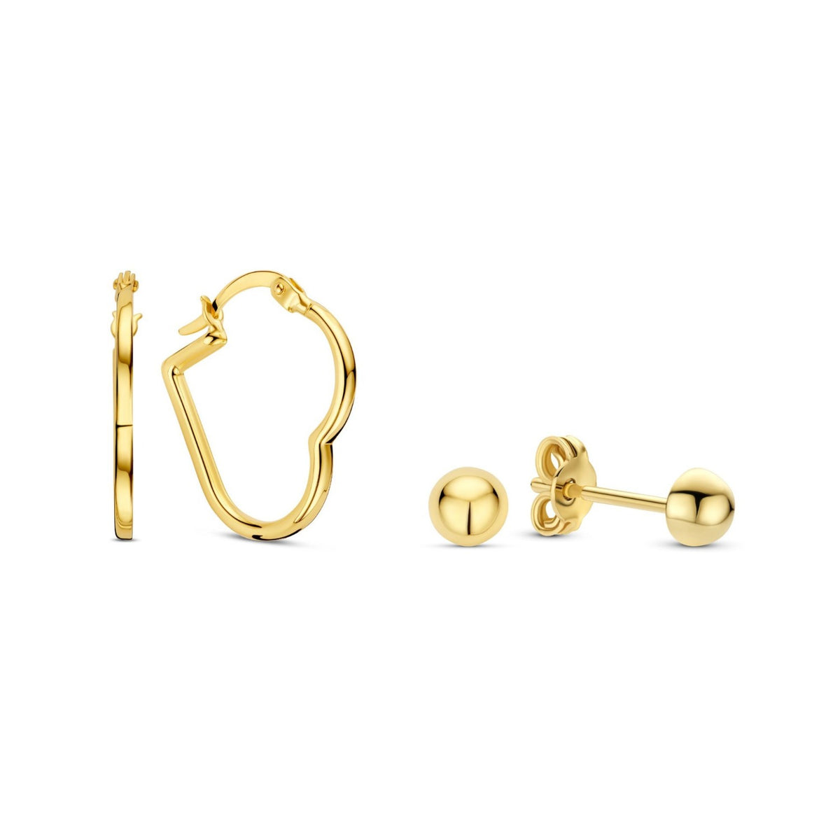 Beloro Jewels Regalo d'Amore 9 karat gold heart earring set BO90053