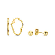 Beloro Jewels Regalo d'Amore 9 Karat Gold Herz-Ohrringe-Set BO90053
