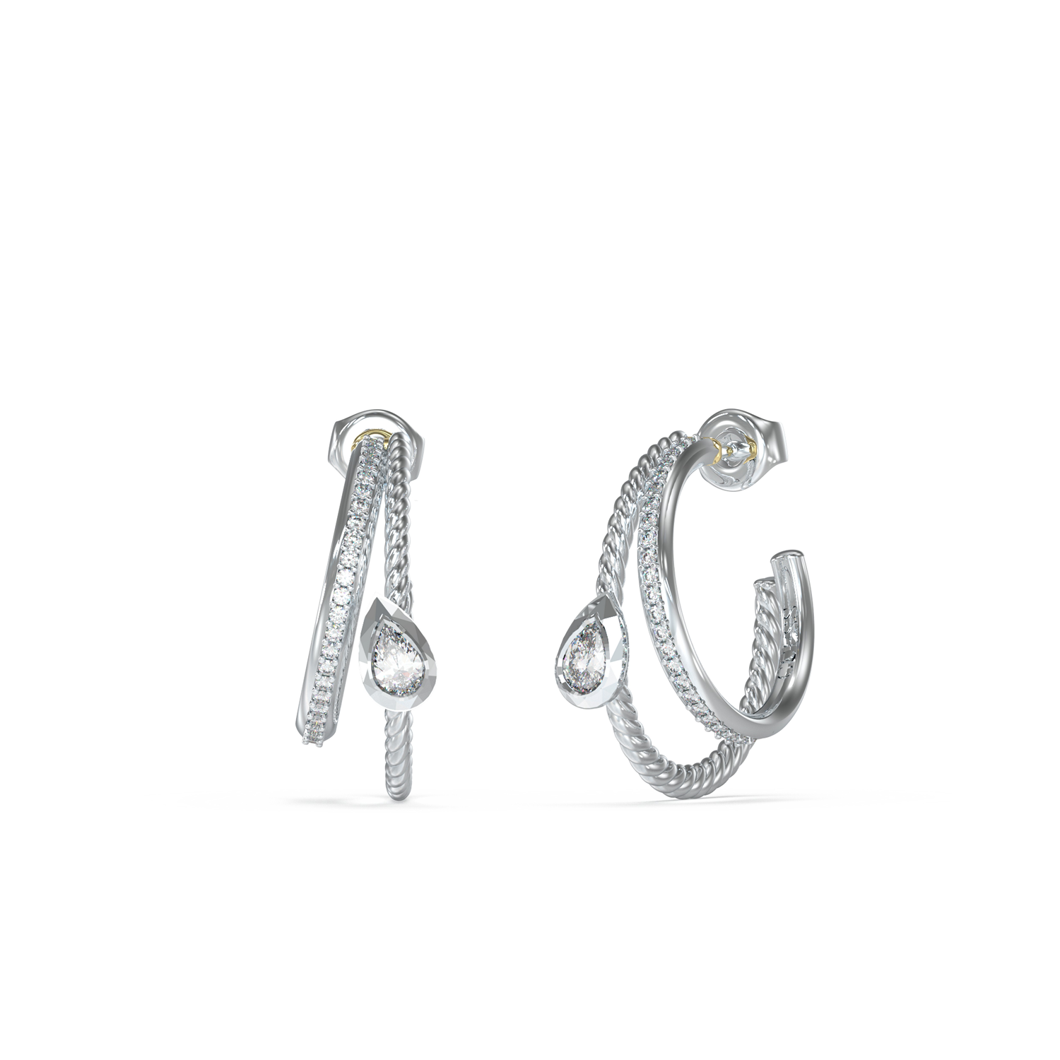 Guess 4G Light Silver Earrings JUBE05244JWRHT-U