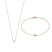 Isabel Bernard Cadeau d'Isabel 14 Karat | Roségold Halskette und Armband Geschenksets IB90031