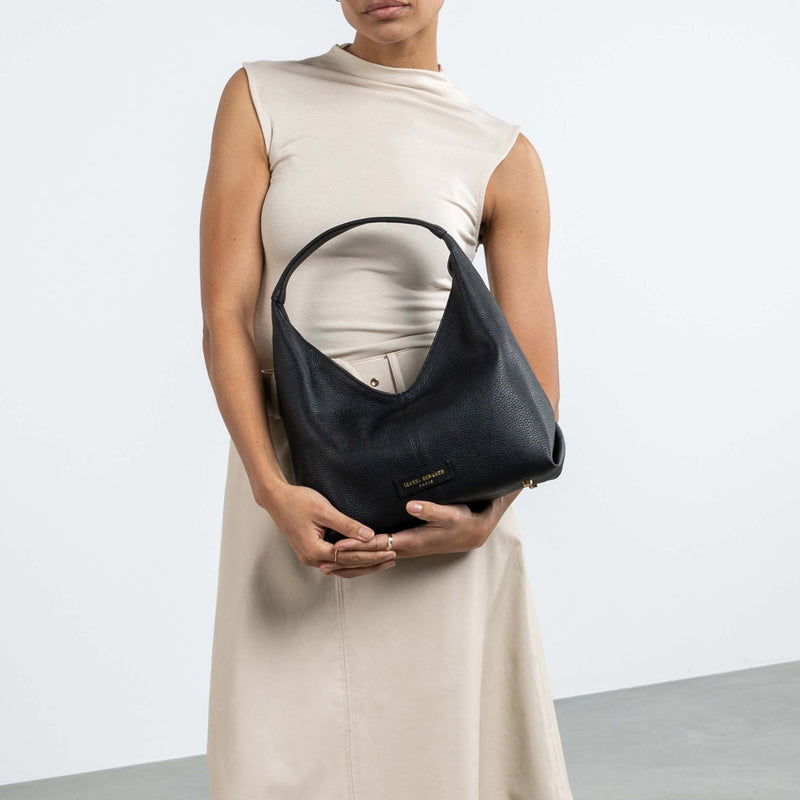 Isabel Bernard Honoré Grace Mini schwarze Leder-Handtasche aus Kalbsleder IB21132-001-zoom-