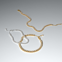 Pandora Timeless Gold Plated Sparkling Bold Tennis Bracelet 563539C01-18