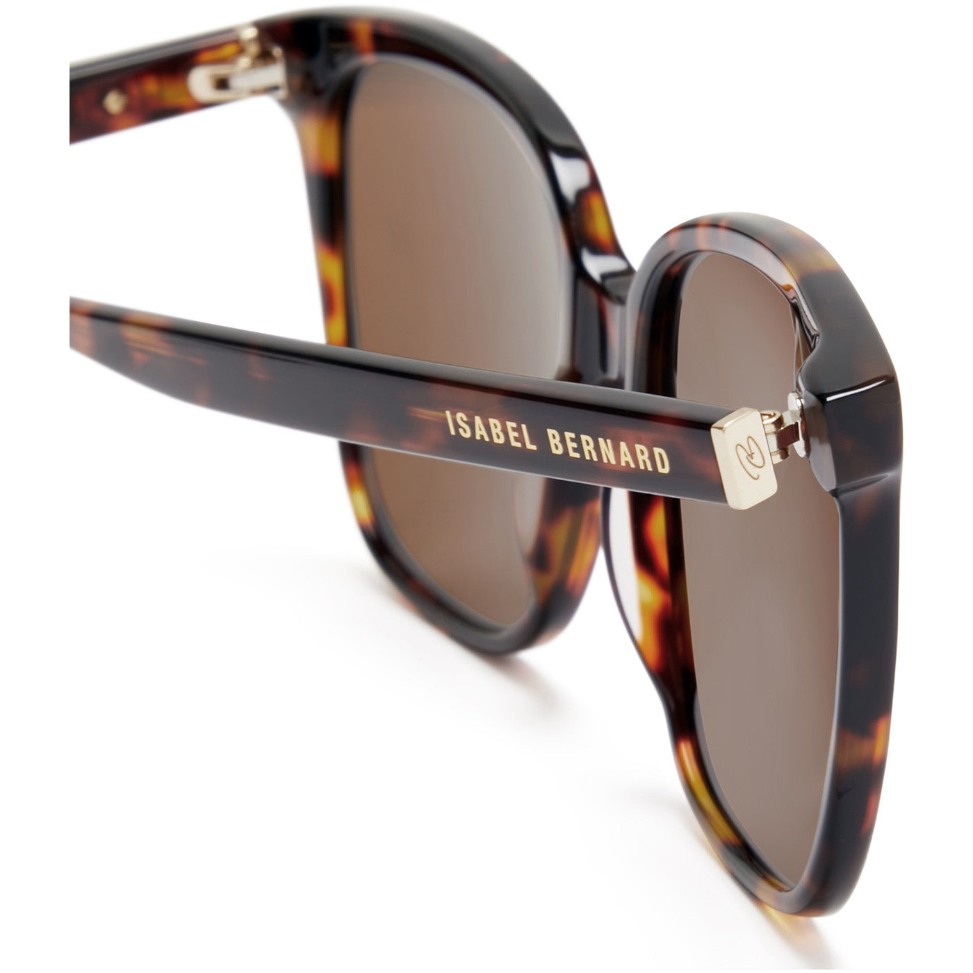 Isabel Bernard La Villette Raison Brown Tortoise Vierkante Sunglasses IB400007-14-14