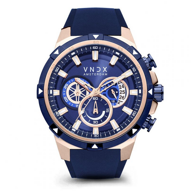 VNDX Young Rebel Big Brother Rose Gold Blue Men's Watch 2003-LR33049-03-zoom-