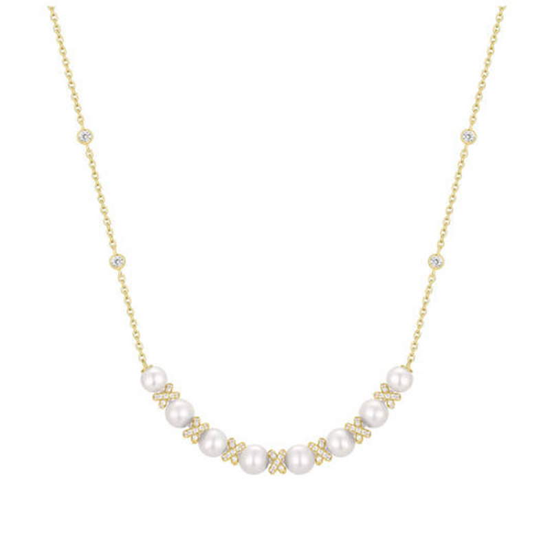 Ania Haie Reimaginer Gold Coloured Sparkling Shell Pearl Necklace AH-N069-06G-zoom-