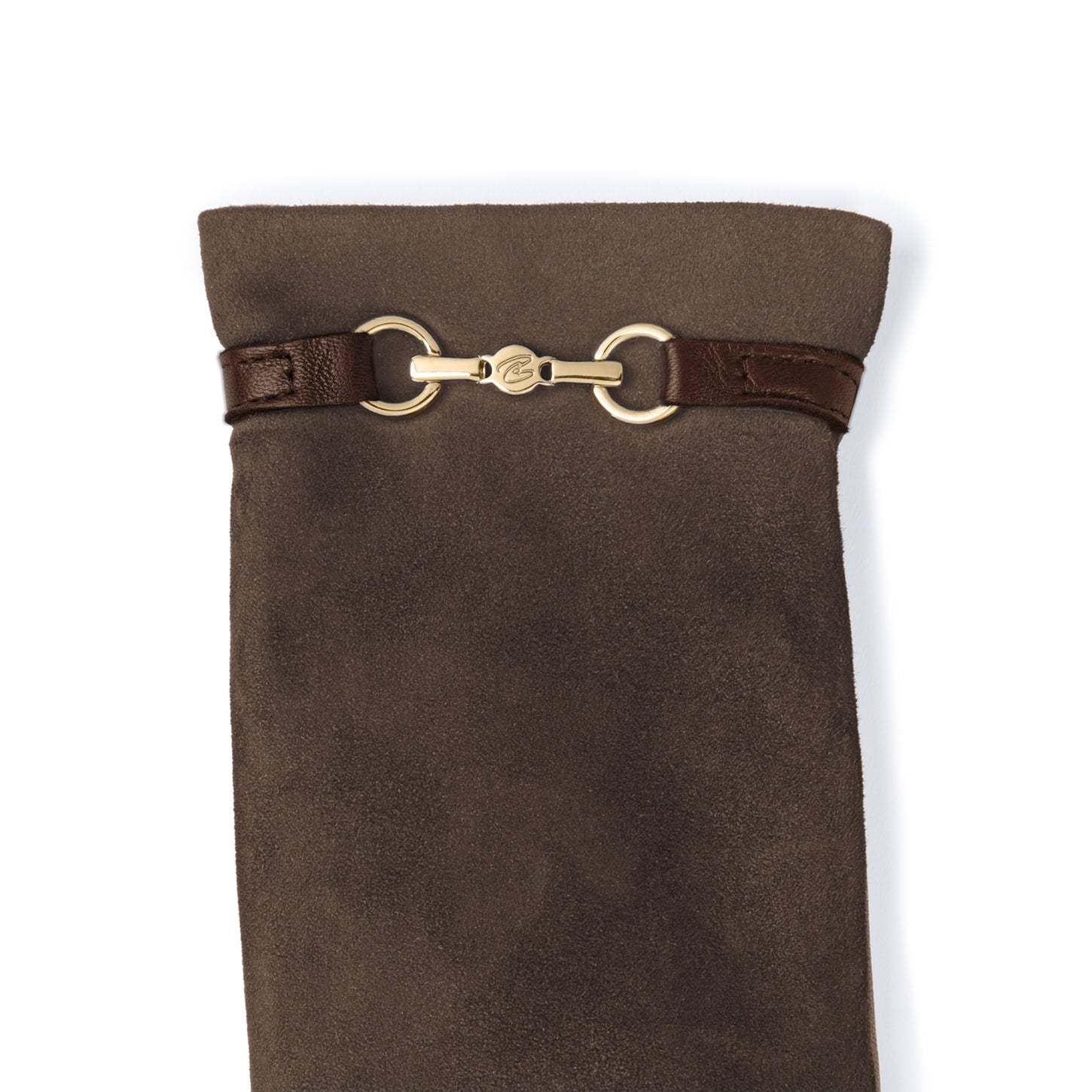 Isabel Bernard Honoré Marcelia dark brown goatskin suéde leather gloves IB67001-131-6.5