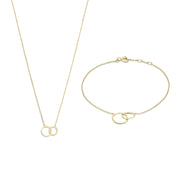 Isabel Bernard Cadeau d'Isabel 14 Karat | Gold Halskette und Armband Geschenksets IB90130
