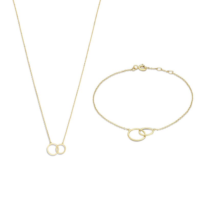Isabel Bernard Cadeau d'Isabel 14 Karat | Gold Halskette und Armband Geschenksets IB90130-zoom-