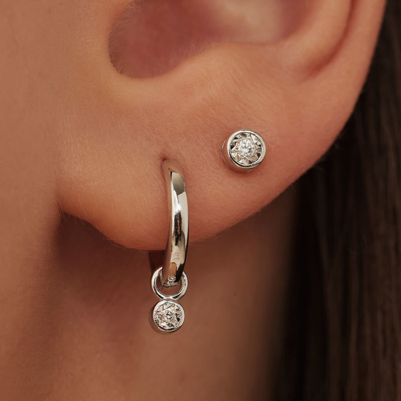 Isabel Bernard De La Paix Inaya 14 Karat | Weißgold Ohrstecker | Diamant 0.02 Karat | IBD360023-zoom-
