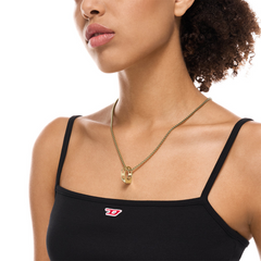 Diesel D Logo Stainless Steel Unisex Necklace DX1670710