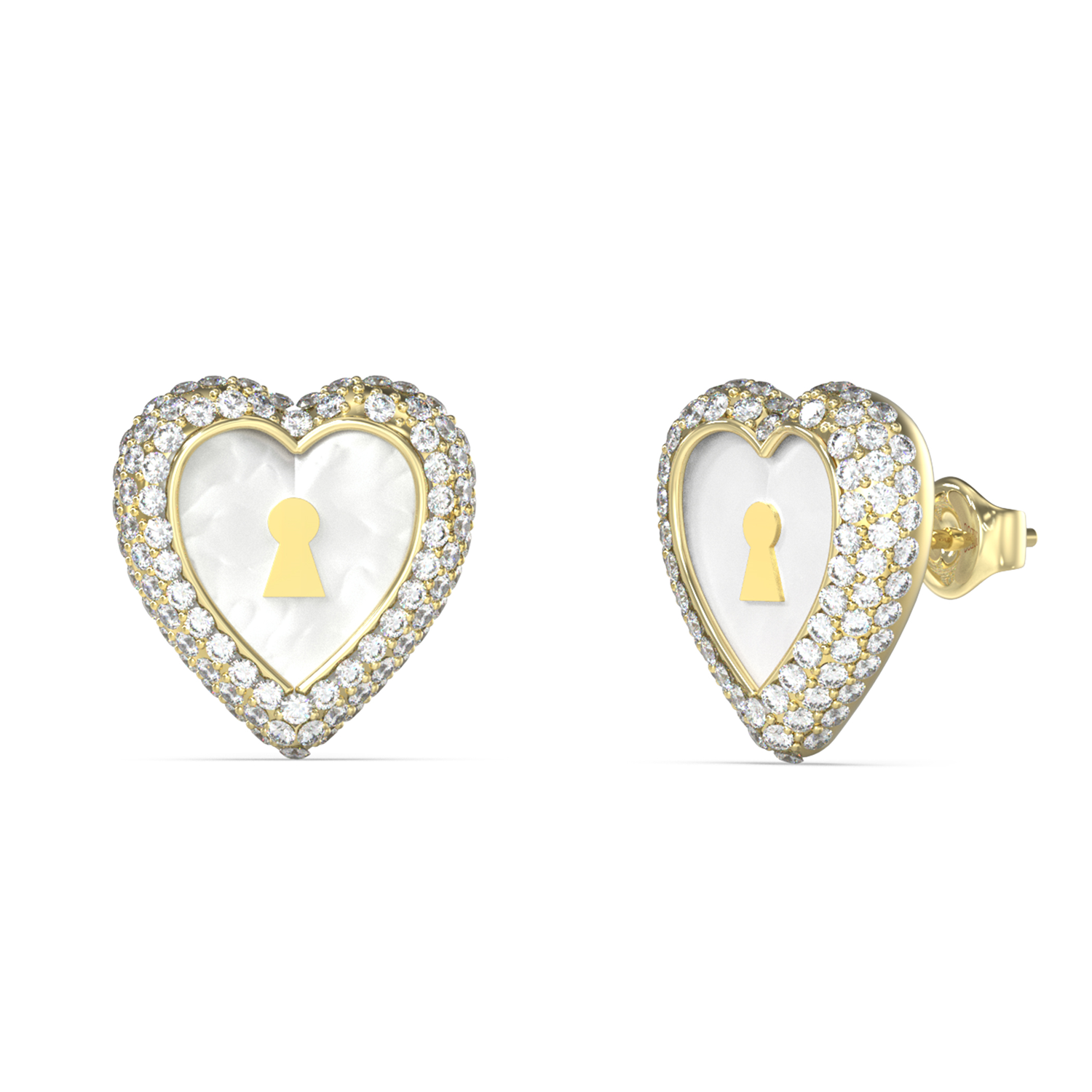 Guess Love Bites Gold-coloured Earrings JUBE06065JWYGT-U
