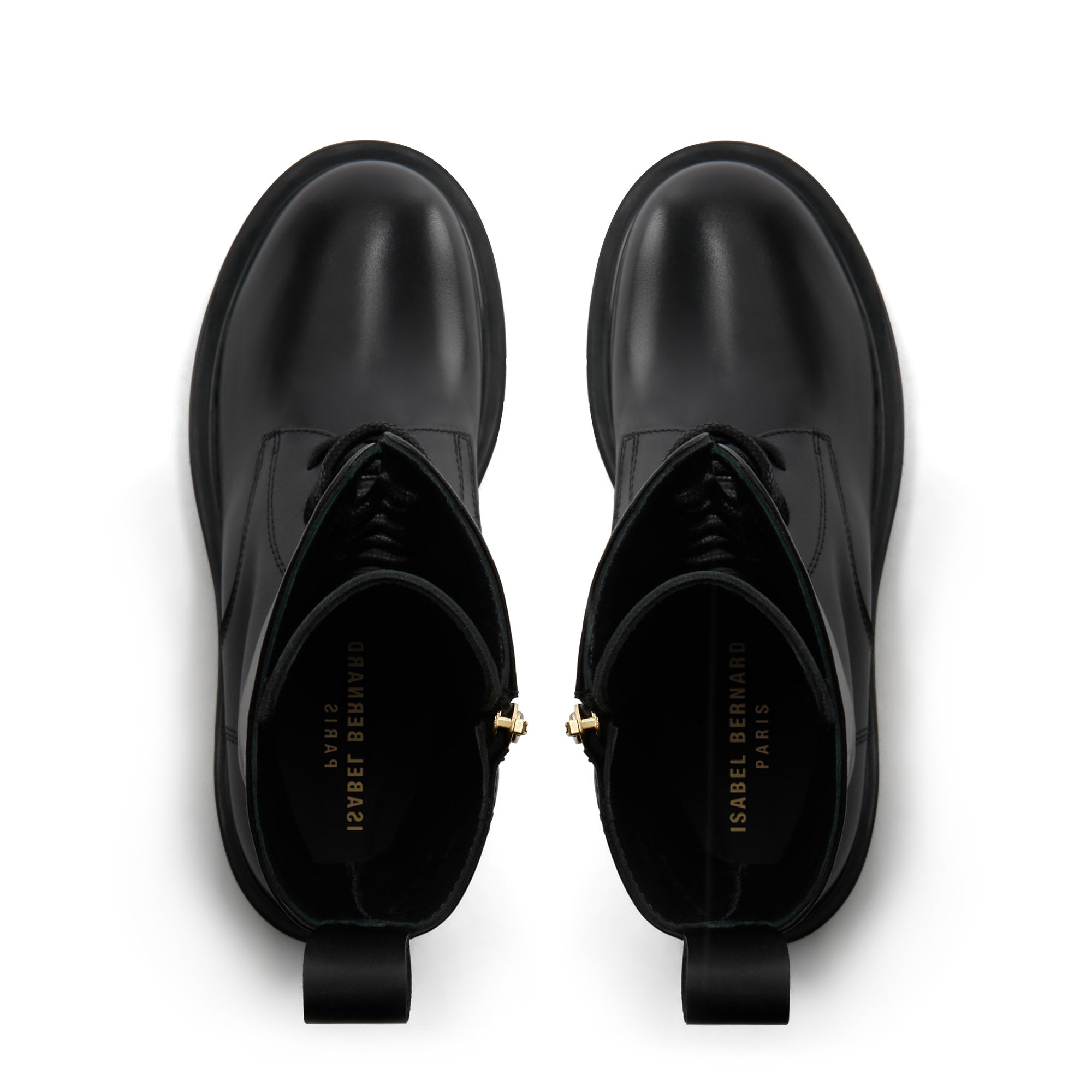 Isabel Bernard Vendôme Myrthe Black Calfskin Lace-up boots IB53008-01-36