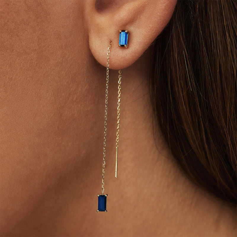 Isabel Bernard Baguette Odie 14 karaat gouden oorhangers IB360073-zoom-