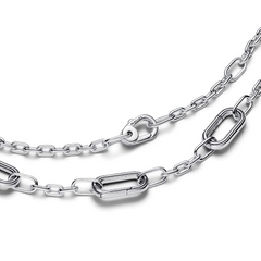 Pandora ME 925 Sterling Silver Five Links Chain Necklace 393861C00-45