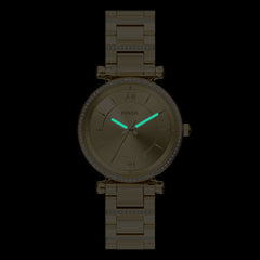 Fossil Carlie Round Gold Dial Watch ES5465