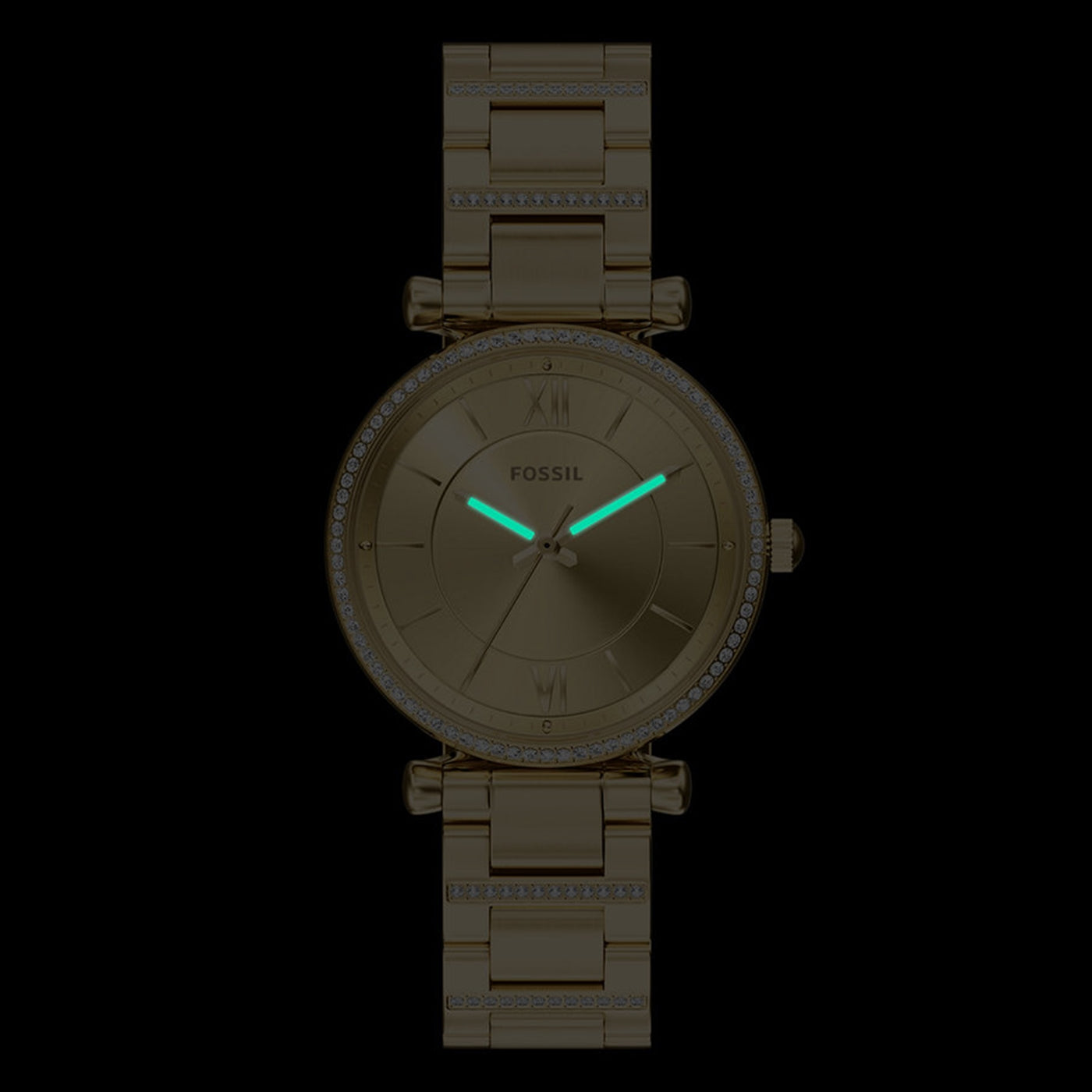 Fossil Carlie Round Gold Dial Watch ES5465