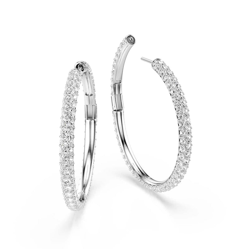 Swarovski Dextera Runde silberfarbene Creolen 5754156-zoom-