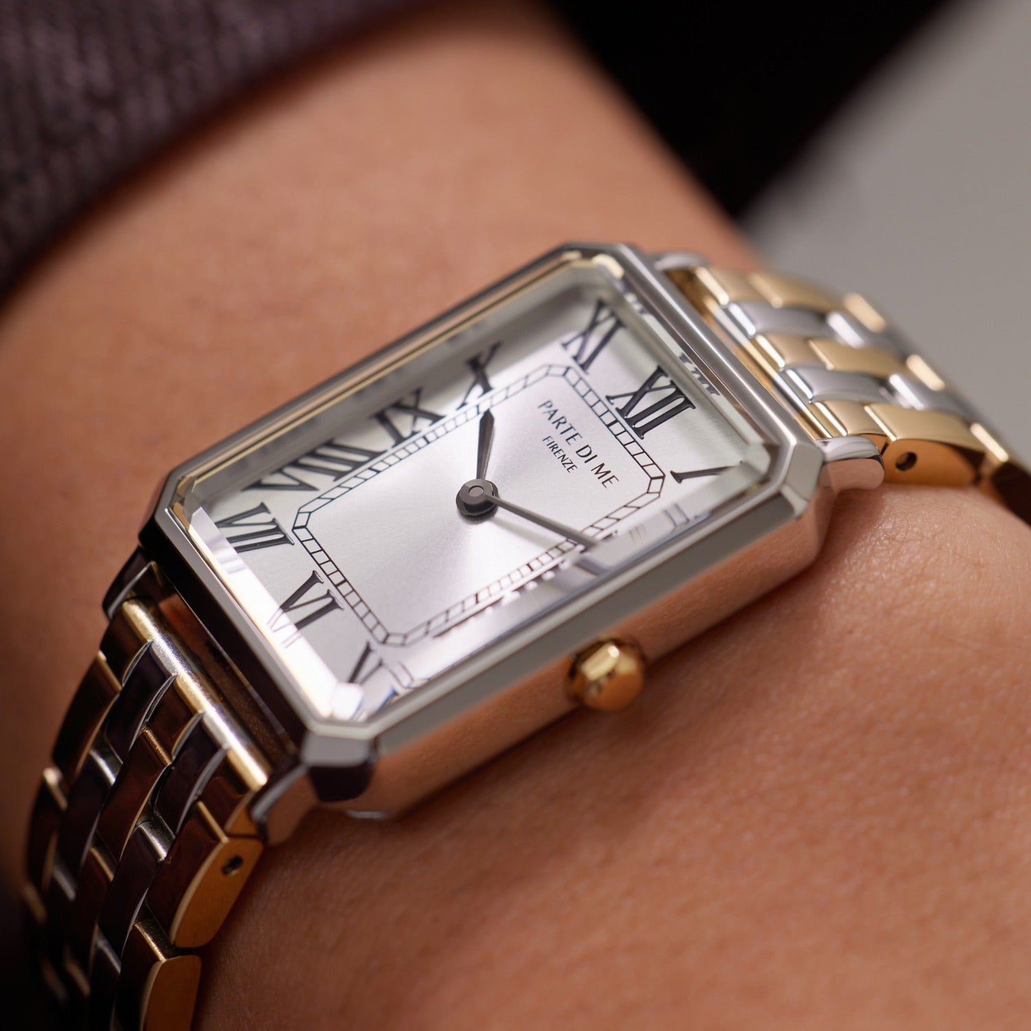 Parte di Me Orologio rectangular ladies watch gold coloured and silver PDM09022
