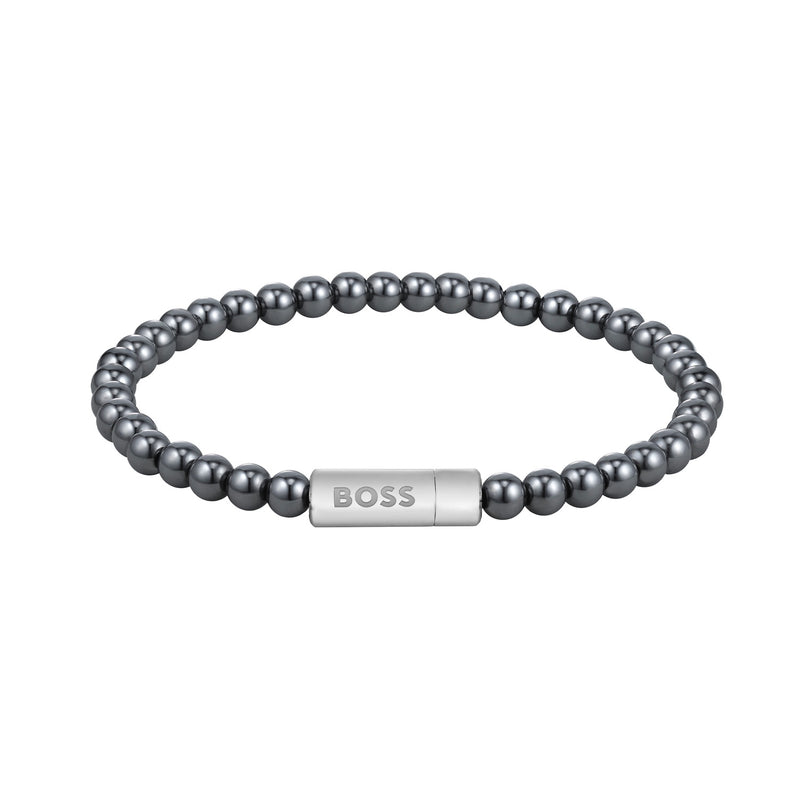 Hugo Boss BOSS Grey Beaded Gemstone Bracelet HBJ1580790M-zoom-