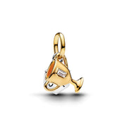 Pandora Moments Vergoldeter Enamel Cubic Zirconia Gravierbarer Trophäen Doppel-Charm-Anhänger 764715C01