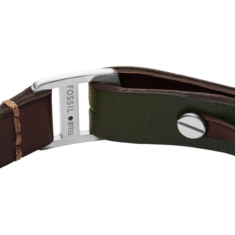 Fossil Machine Leather Men's Bracelet JF04963040-zoom-