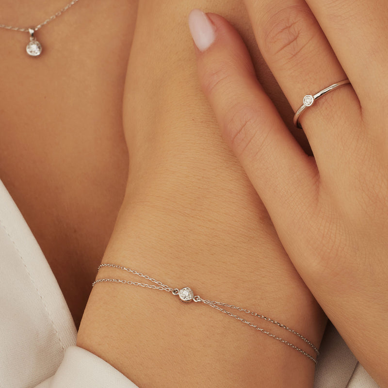Isabel Bernard De La Paix Inaya 14 Karat | Weißgold Armband | Diamant 0.02 Karat | IBD320010-zoom-