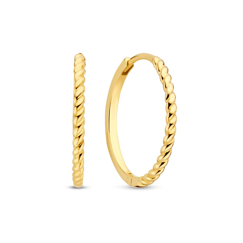 Beloro Jewels Della Spiga Giana 9 karat gold hoop earrings BO360093-zoom-