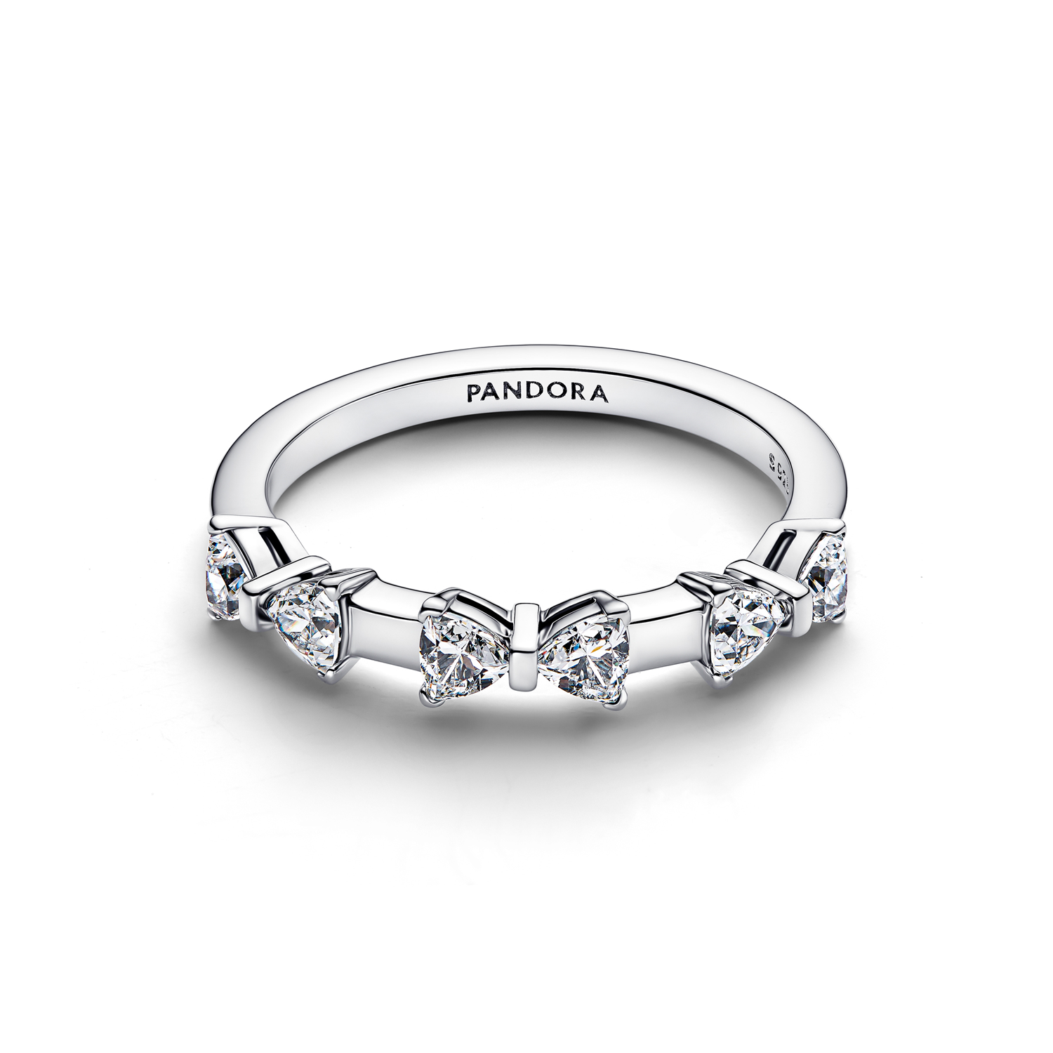 Pandora Timeless 925 Sterling Silver Bow Station Ring 194233C01-56