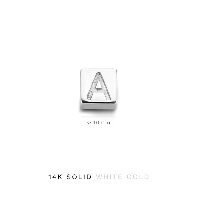 Isabel Bernard Saint Germain Felie 14 Karat | Weißgold Kubus Charm IB350051-zoom-